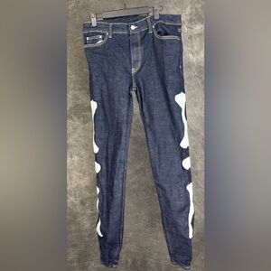 MNML | Skinny Jeans | Dark Indigo | White Patch Detail | 34